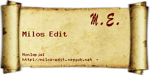 Milos Edit névjegykártya