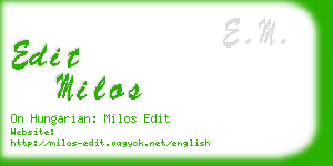 edit milos business card